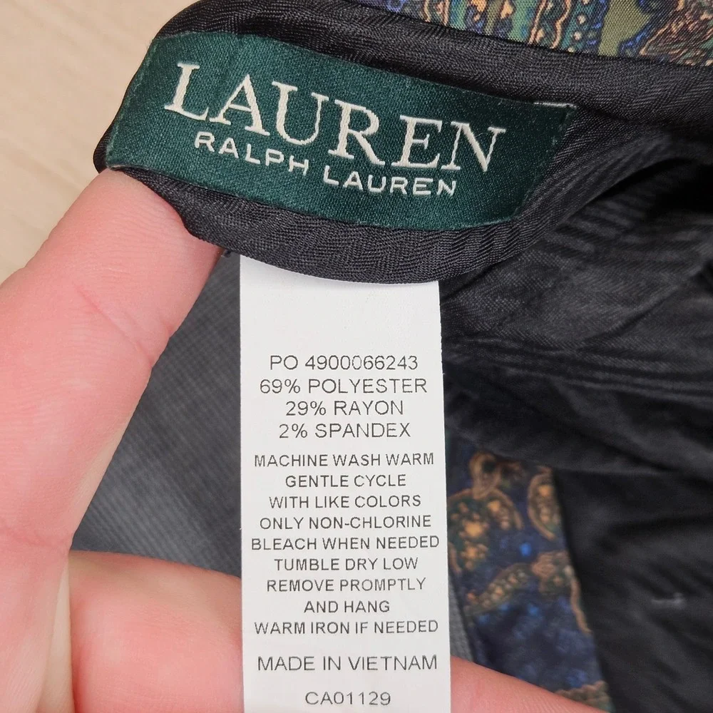 Lauren Ralph Lauren Dress Pants Mens 38x30 Gray Micro Houndstooth Stretch